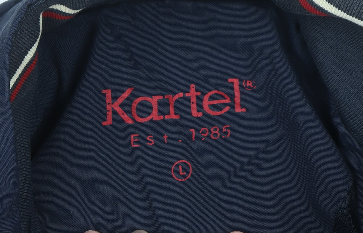 Kartel Men's Blue Windbreaker Jacket L Lightweight Casual Outerwear