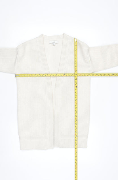 Marks and Spencer Women Ivory Long Sleeve Knit Cardigan XS