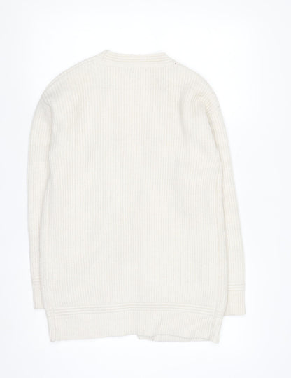 Marks and Spencer Women Ivory Long Sleeve Knit Cardigan XS