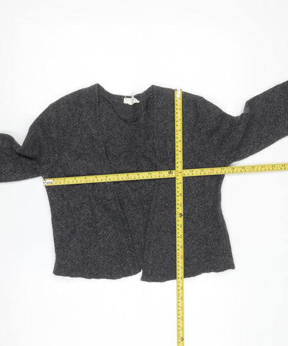 Seasalt Cornwall Women's Grey Alpaca Wool Open Cardigan UK 12