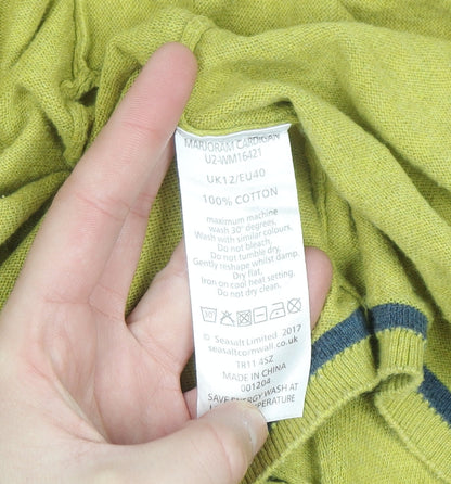 Seasalt Cornwall Women Green Size 12 Cotton Cardigan