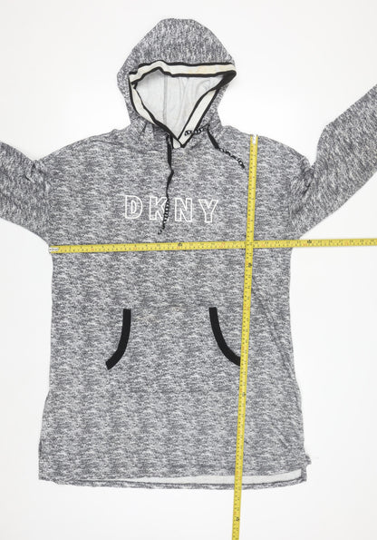 DKNY Women's Grey Pullover Hoodie Sweatshirt Size L Comfortable Casual
