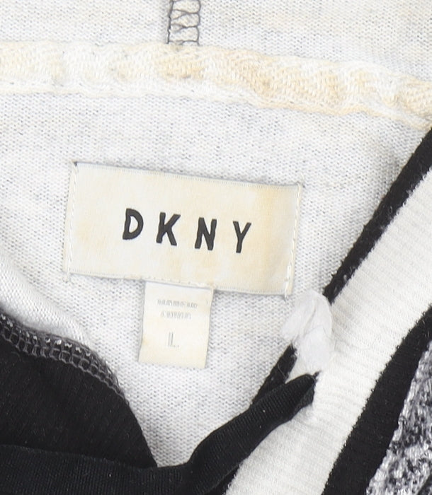 DKNY Women's Grey Pullover Hoodie Sweatshirt Size L Comfortable Casual