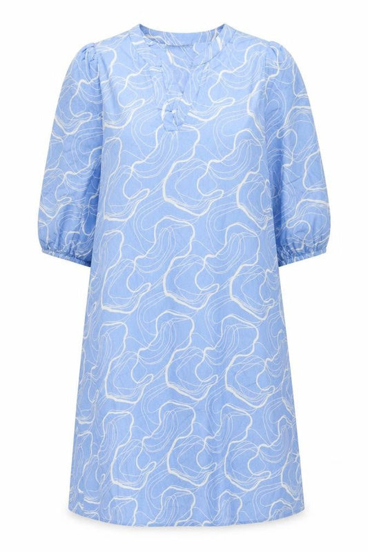 Kaffe Women Blue Viscose Shift Dress Size 10 Knee Length