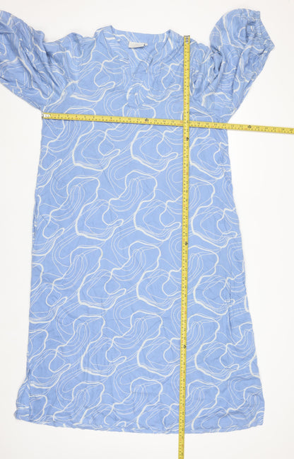 Kaffe Women Blue Viscose Shift Dress Size 10 Knee Length