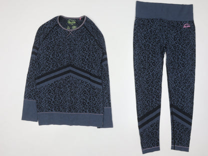 Next Elements Blue Leopard Print Loungewear Tracksuit Set L