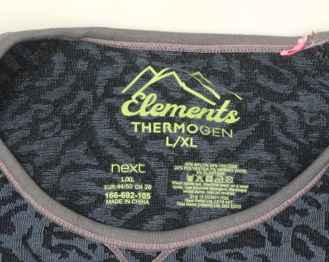 Next Elements Blue Leopard Print Loungewear Tracksuit Set L