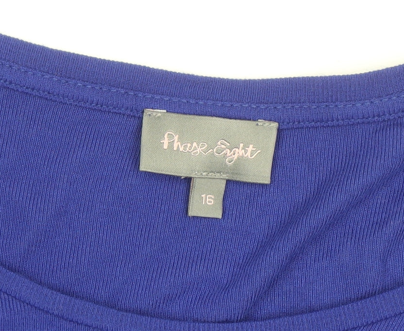Phase Eight Women Blue Jersey Relaxed T-Shirt Size 16