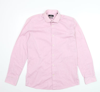 Next Men's Pink Slim Fit Long Sleeve Dress Shirt 15.5in 39cm