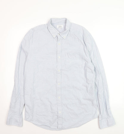 Next Men's Blue Regular Fit Button-Down Cotton Dress Shirt Medium