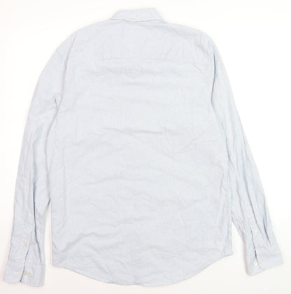 Next Men's Blue Regular Fit Button-Down Cotton Dress Shirt Medium