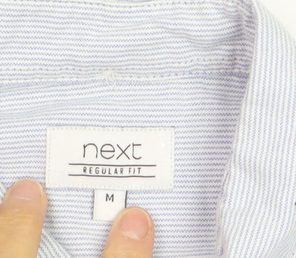 Next Men's Blue Regular Fit Button-Down Cotton Dress Shirt Medium