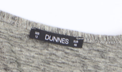 Dunnes Women Grey V-Neck Short Sleeve Blouse Size 12