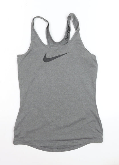 Nike Women Grey Dri-Fit Pro Racerback Tank Top Size S