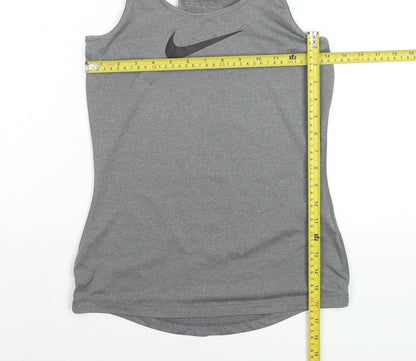 Nike Women Grey Dri-Fit Pro Racerback Tank Top Size S