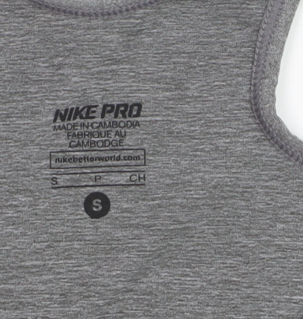 Nike Women Grey Dri-Fit Pro Racerback Tank Top Size S