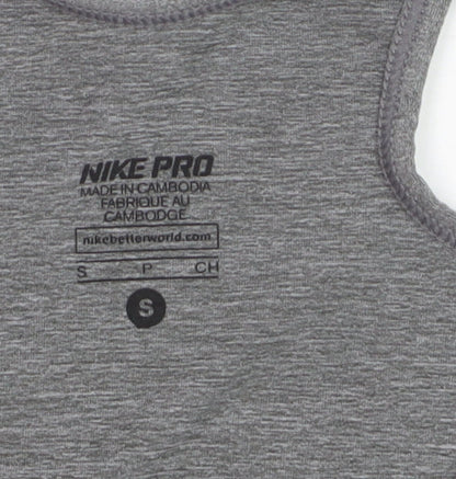 Nike Women Grey Dri-Fit Pro Racerback Tank Top Size S