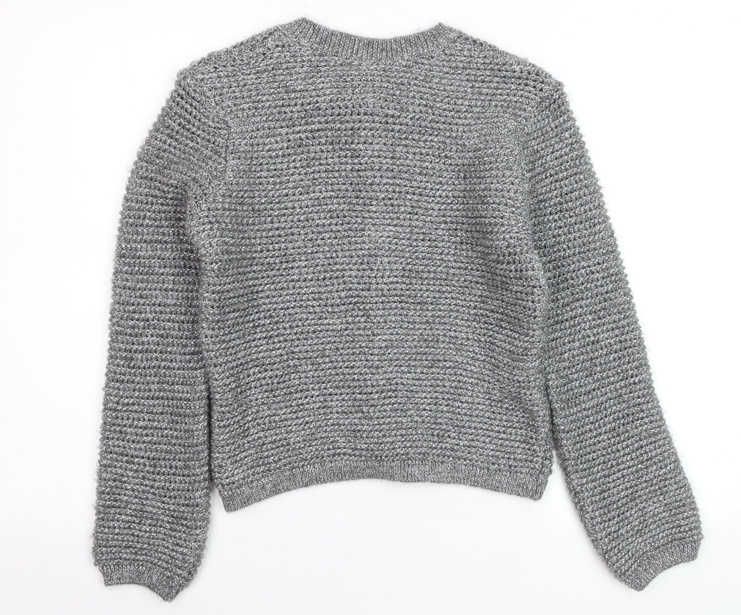 Mango Womens Grey Chunky-Knit Cardigan Small