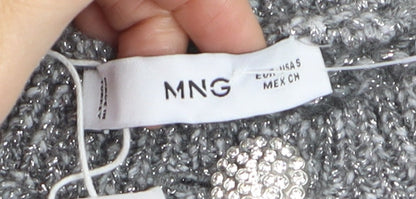Mango Womens Grey Chunky-Knit Cardigan Small