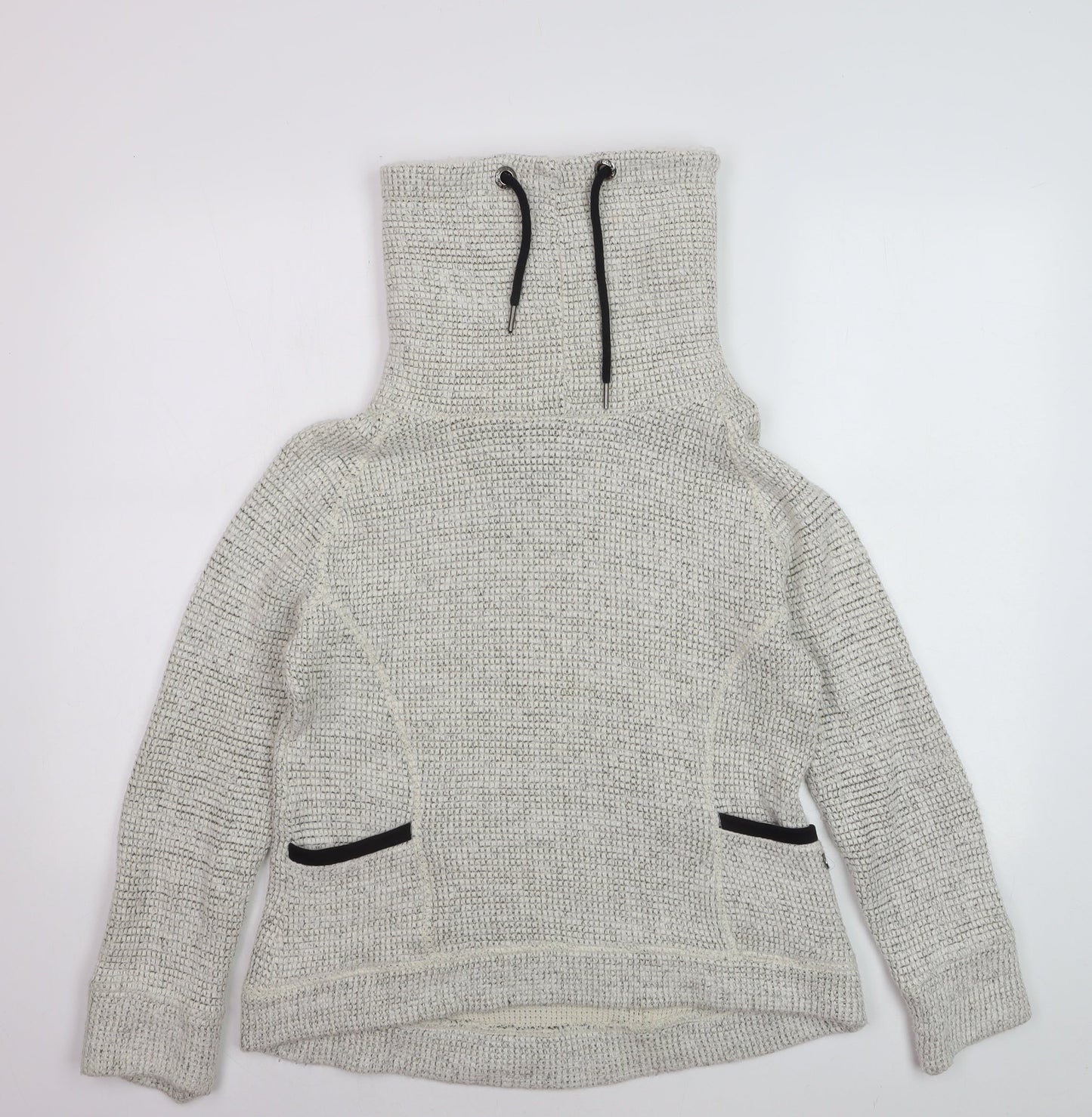 Superdry Women Beige Knitted Pullover Hoodie Size M Warm Winter