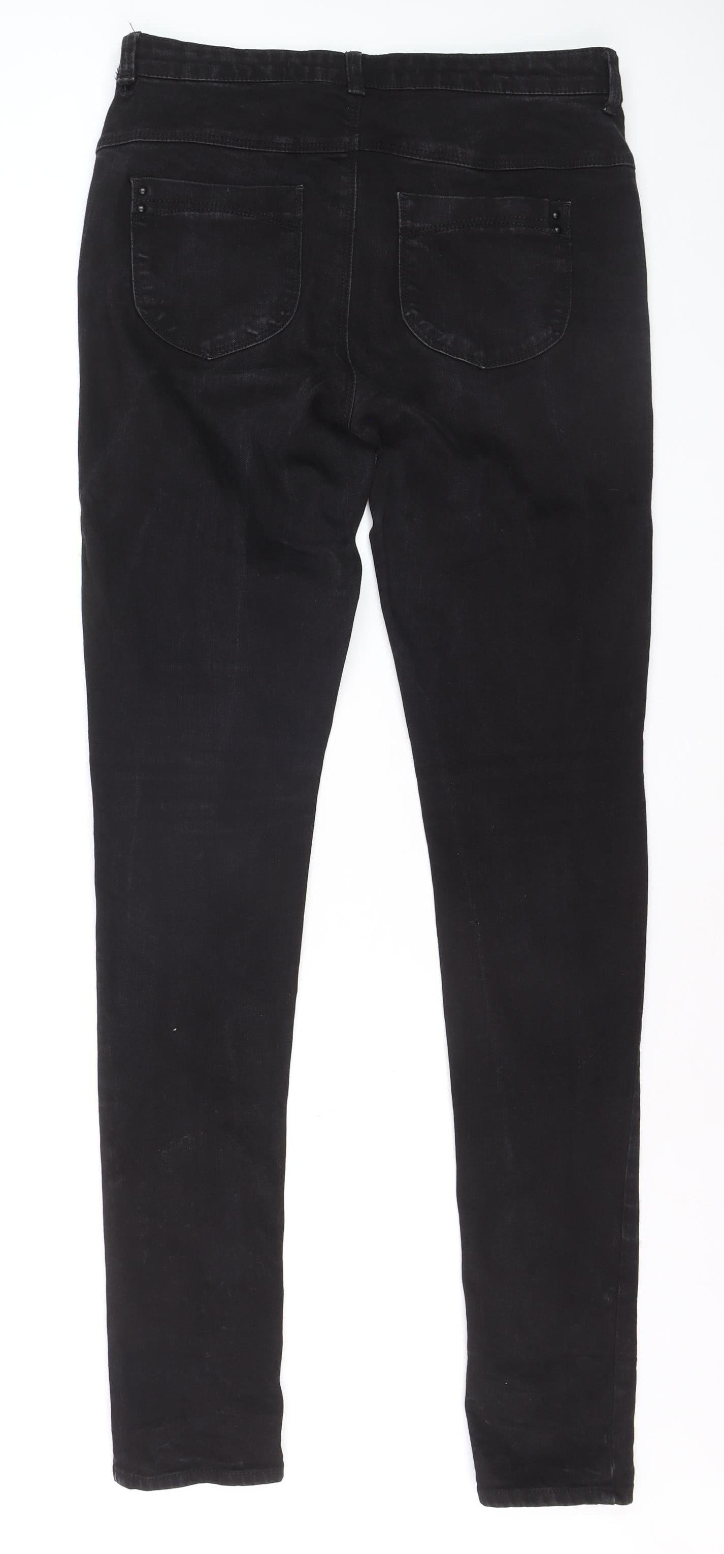 Moto Womens Black Tall Skinny Jeans Size 16 Long 32W 36L Cotton Stretch