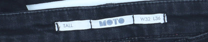 Moto Womens Black Tall Skinny Jeans Size 16 Long 32W 36L Cotton Stretch