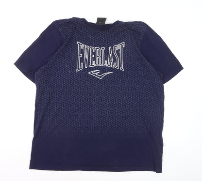 Everlast Men's Blue Graphic Print Crew Neck Cotton T-Shirt XL