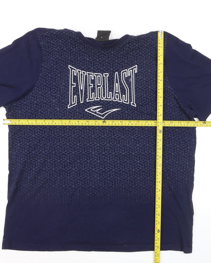 Everlast Men's Blue Graphic Print Crew Neck Cotton T-Shirt XL