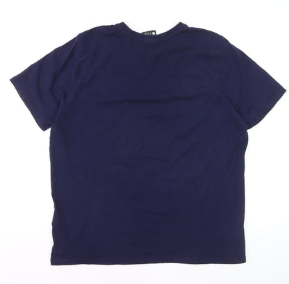 Everlast Men's Blue Graphic Print Crew Neck Cotton T-Shirt XL