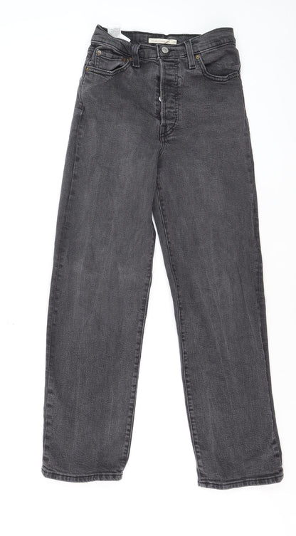 Levi's Women's Grey Ribcage Straight High Rise Jeans Size 26