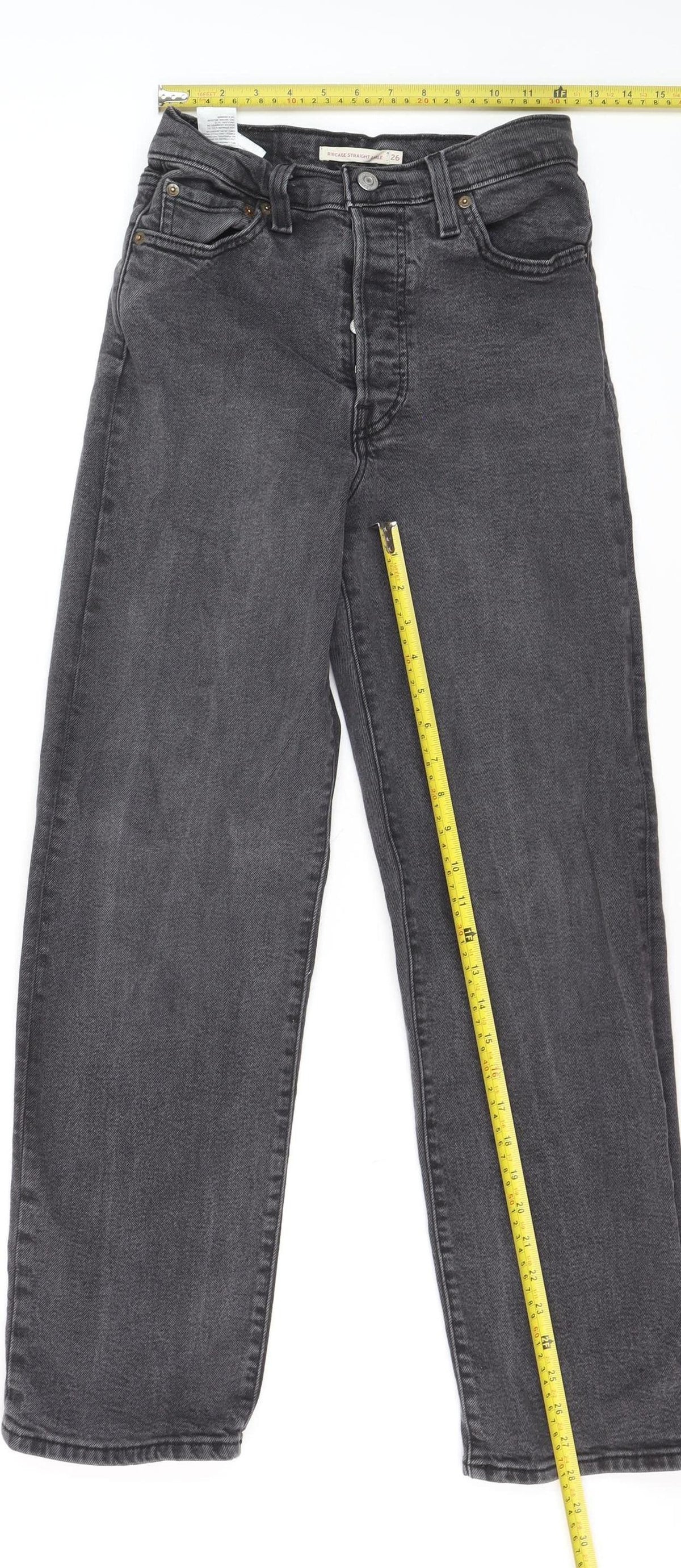 Levi's Women's Grey Ribcage Straight High Rise Jeans Size 26