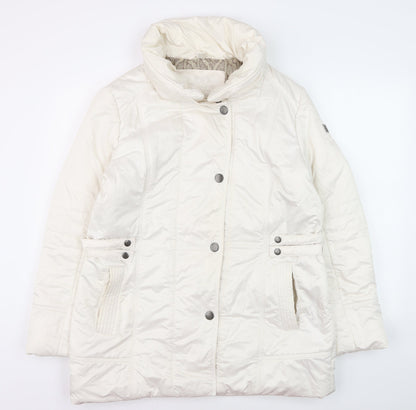 Wega Fashion Women's Ivory Puffer Jacket Size 14 Winter Coat