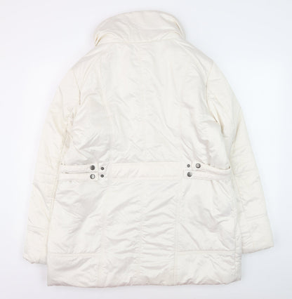 Wega Fashion Women's Ivory Puffer Jacket Size 14 Winter Coat
