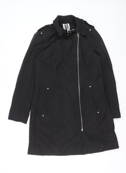 Debenhams The Collection Petite Black Long Trench Coat Size 10