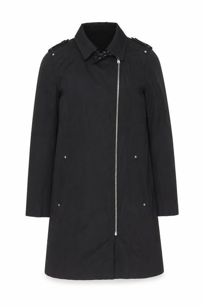 Debenhams The Collection Petite Black Long Trench Coat Size 10