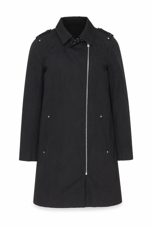 Debenhams The Collection Petite Black Long Trench Coat Size 10