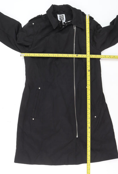 Debenhams The Collection Petite Black Long Trench Coat Size 10