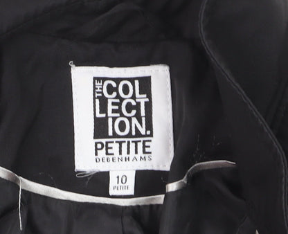 Debenhams The Collection Petite Black Long Trench Coat Size 10