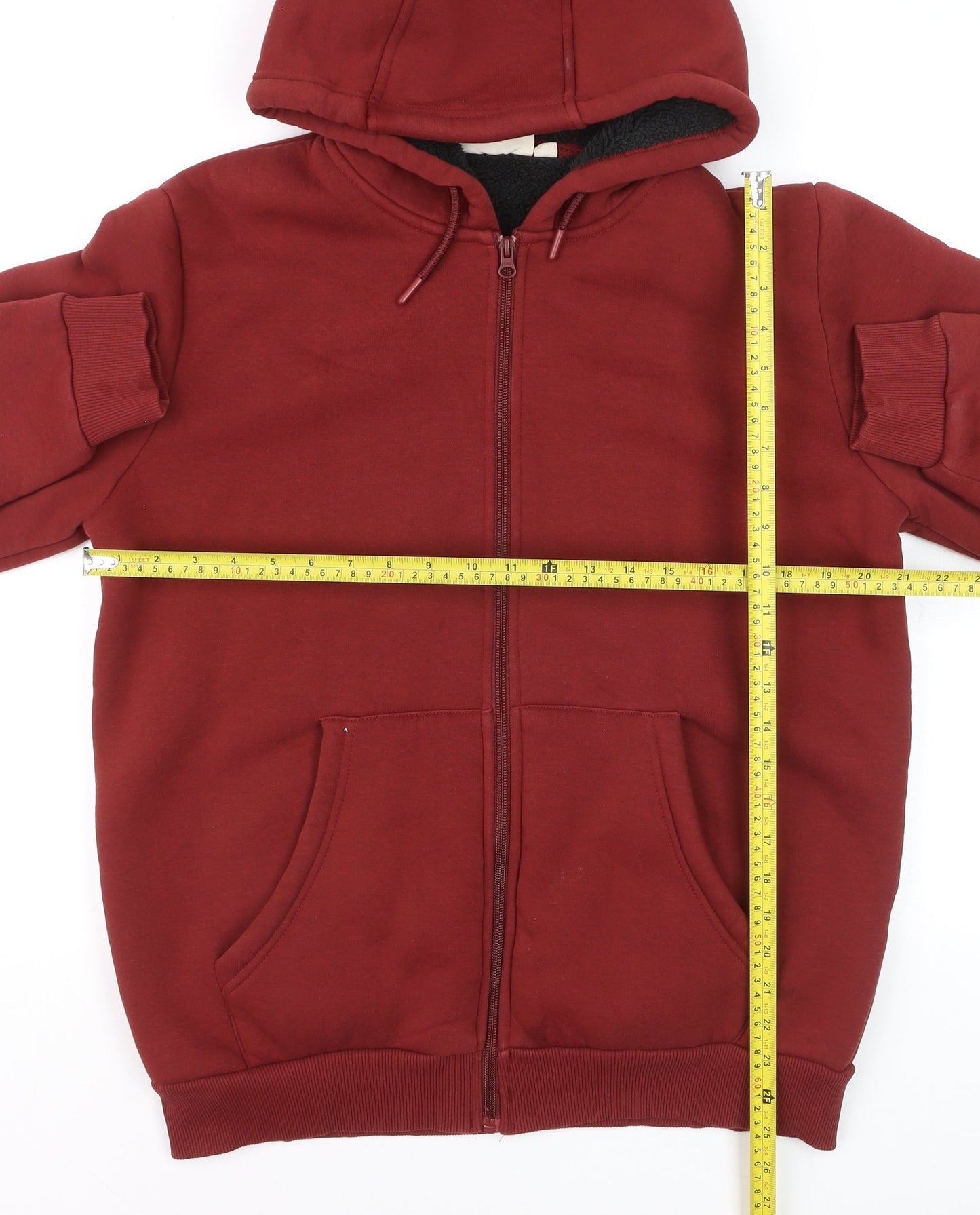 Mountain Warehouse Men's Red Full Zip Hoodie Size M Fleece Lined