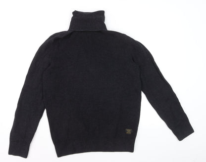 H&M Men’s Black Roll Neck Cotton Jumper Size M