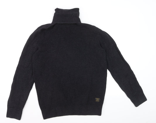 H&M Men’s Black Roll Neck Cotton Jumper Size M