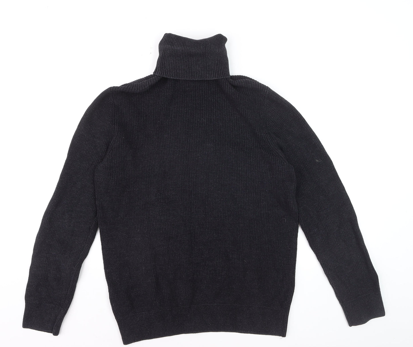 H&M Men’s Black Roll Neck Cotton Jumper Size M