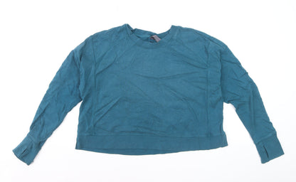 Sweaty Betty Women Blue Cotton Relaxed Pullover Jumper Size 12
