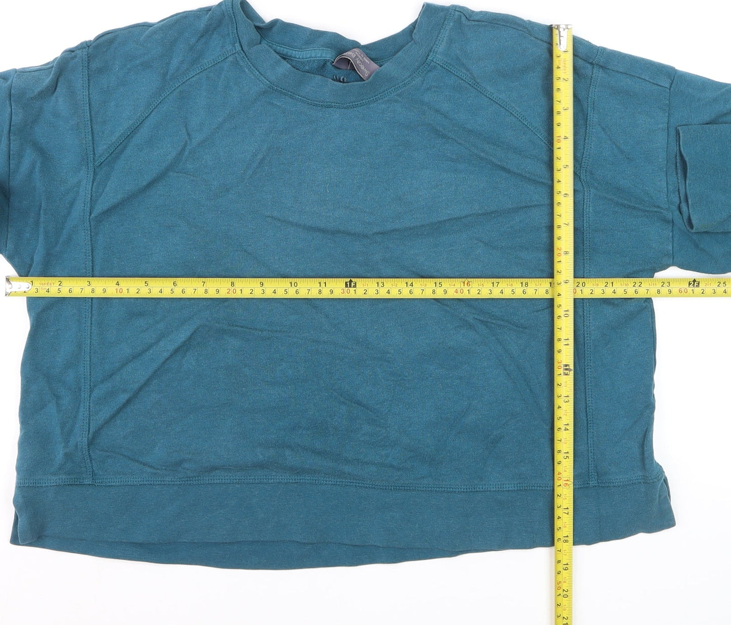 Sweaty Betty Women Blue Cotton Relaxed Pullover Jumper Size 12
