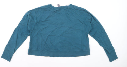 Sweaty Betty Women Blue Cotton Relaxed Pullover Jumper Size 12