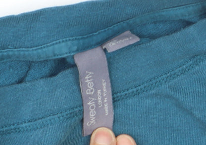 Sweaty Betty Women Blue Cotton Relaxed Pullover Jumper Size 12