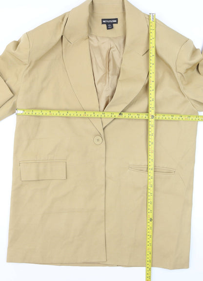 PrettyLittleThing Women’s Beige Regular Fit Single-Breasted Blazer UK 6