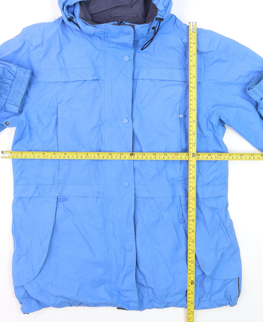 Jack Murphy Women's Blue Waterproof Hooded Rain Coat UK 14