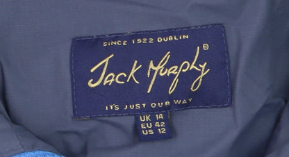 Jack Murphy Women's Blue Waterproof Hooded Rain Coat UK 14