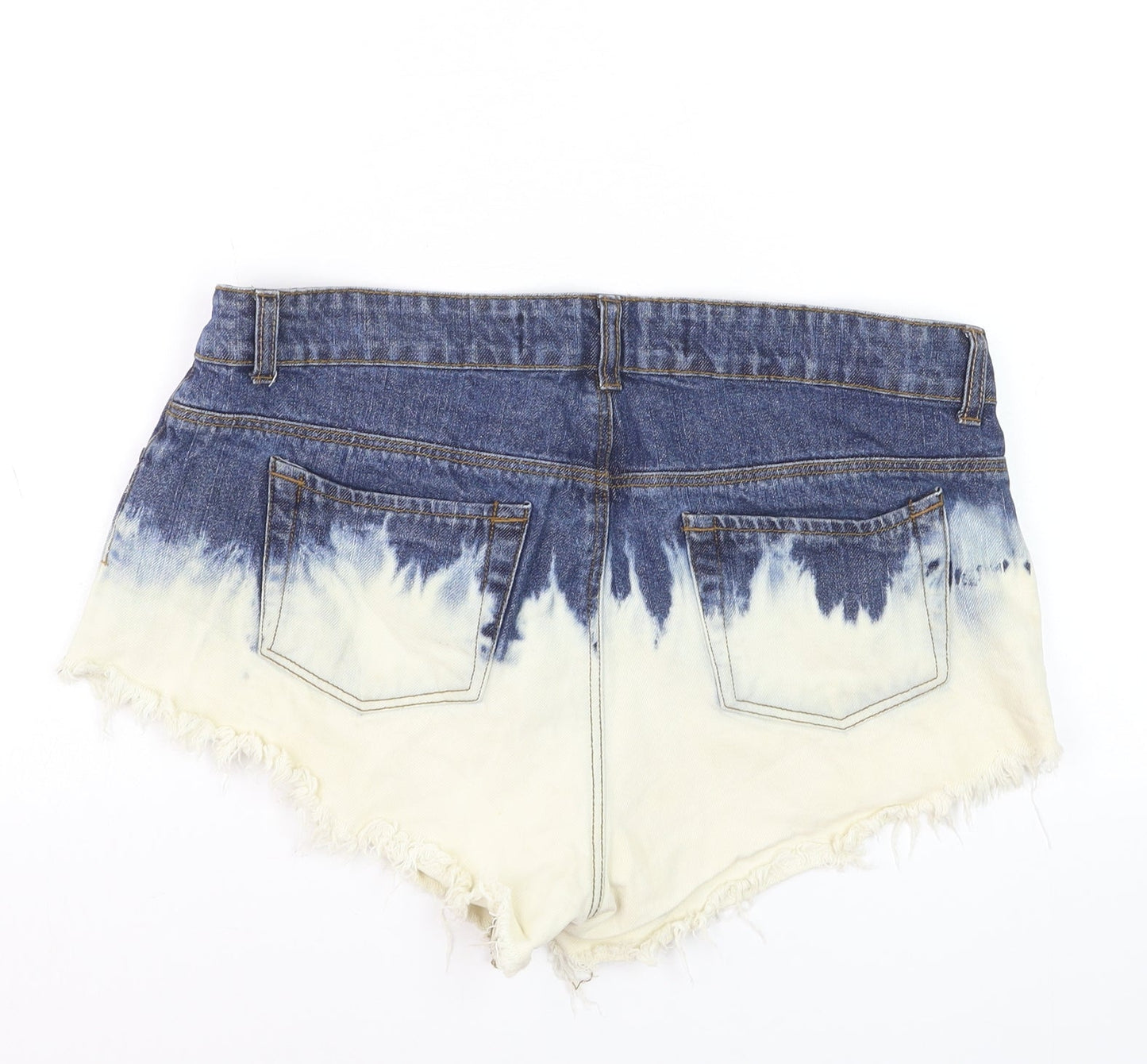 Denim Co. Women Blue Tie-Dye Hot Pants Denim Shorts Size 12